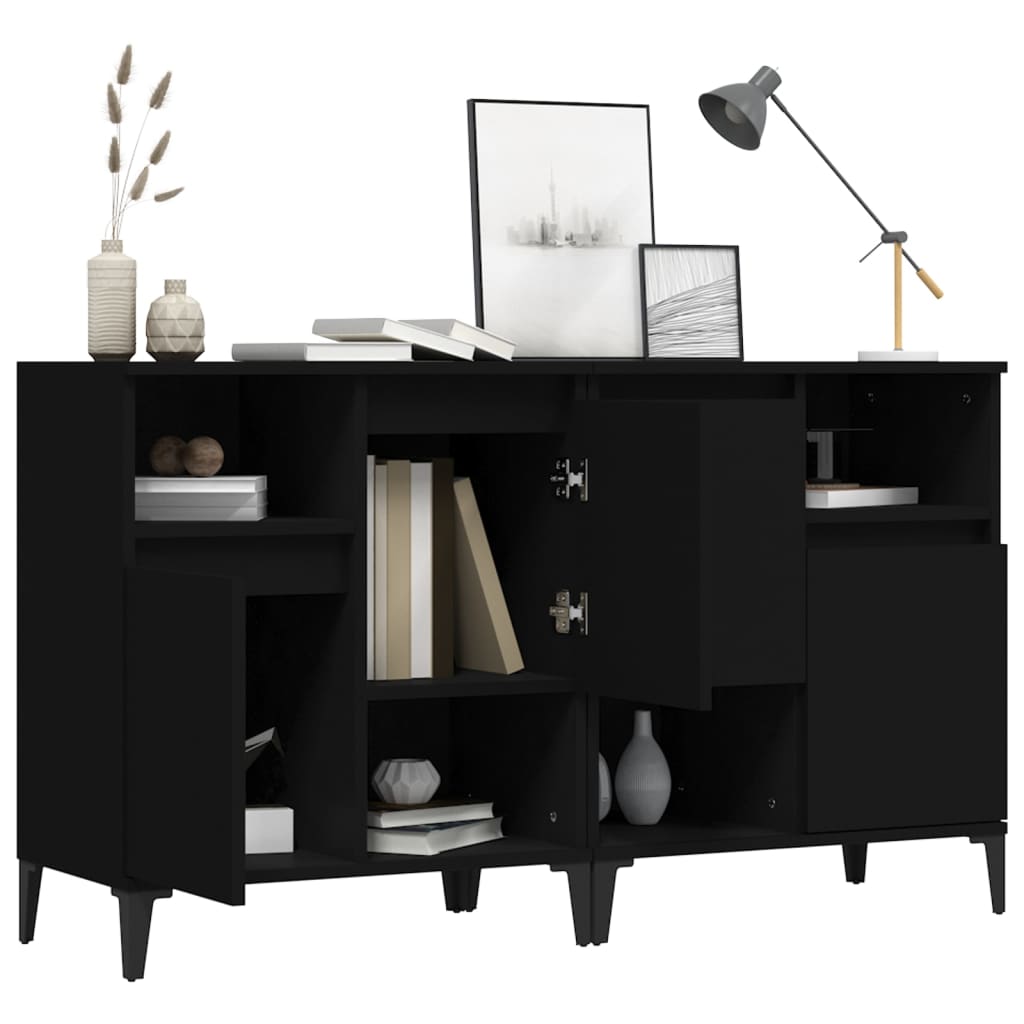 Sideboards 2 Stück schwarz 60x35x70 cm Holzwerkstoff