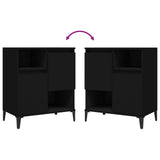 Buffets 2 pcs noir 60x35x70 cm bois d'ingénierie