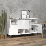 Buffets 2 pcs blanc brillant 60x35x70 cm bois d'ingénierie