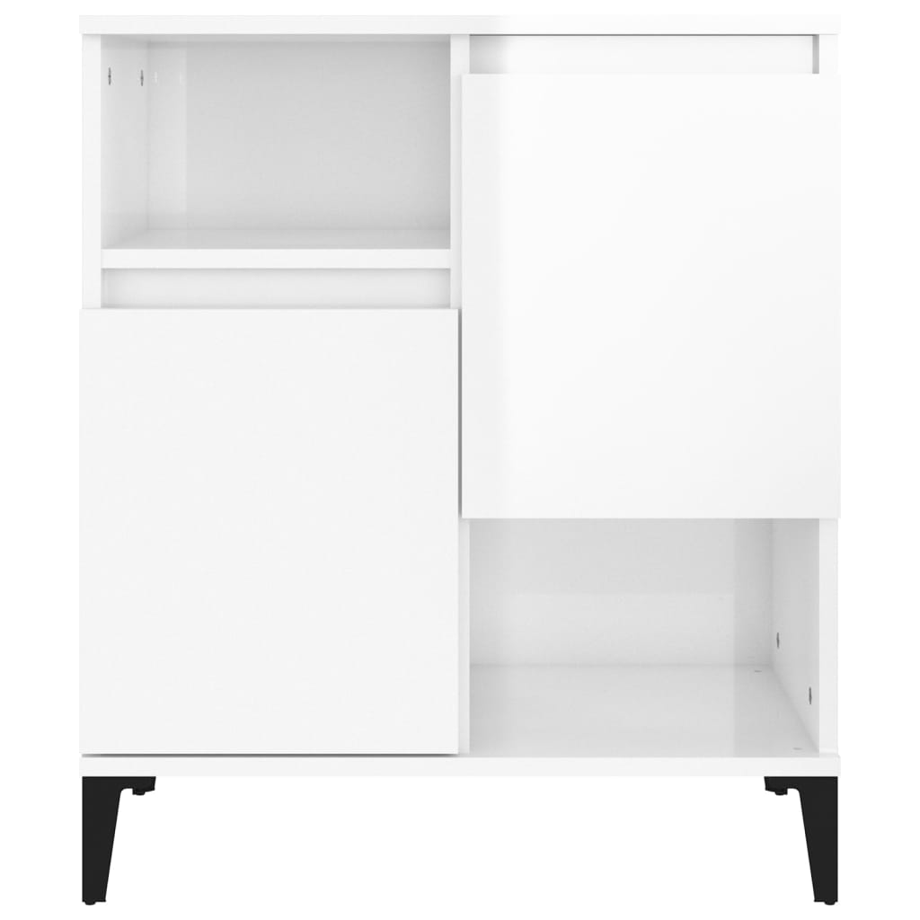 Buffets 2 pcs blanc brillant 60x35x70 cm bois d'ingénierie