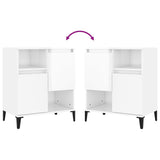 Buffets 2 pcs blanc brillant 60x35x70 cm bois d'ingénierie