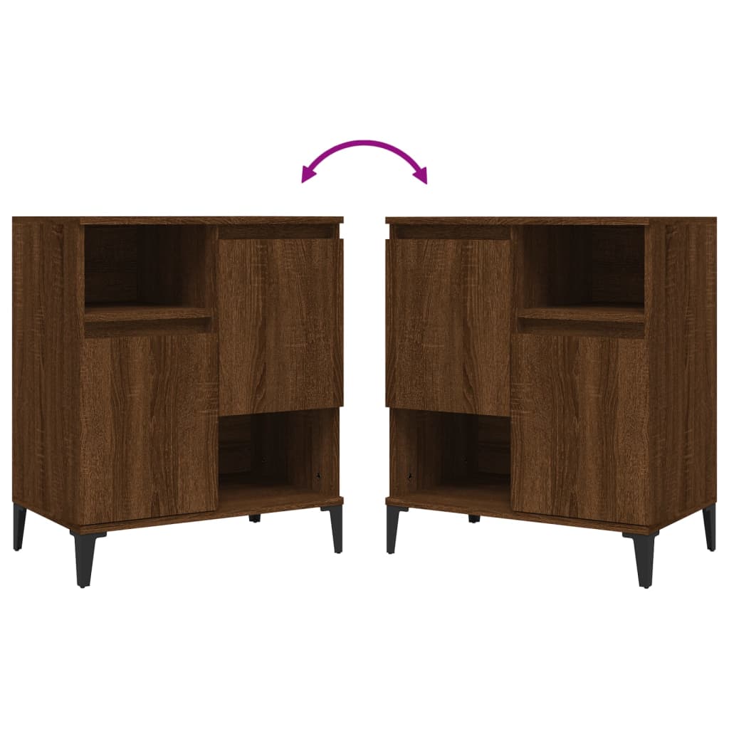 Buffets 2 pcs chêne marron 60x35x70 cm bois d'ingénierie