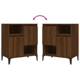 Buffets 2 pcs chêne marron 60x35x70 cm bois d'ingénierie