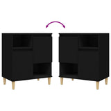 Buffets 3 pcs noir 60x35x70 cm bois d'ingénierie