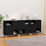 Buffets 3 pcs noir 60x35x70 cm bois d'ingénierie