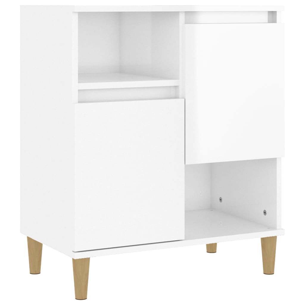 Buffets 3 pcs blanc brillant 60x35x70 cm bois d'ingénierie