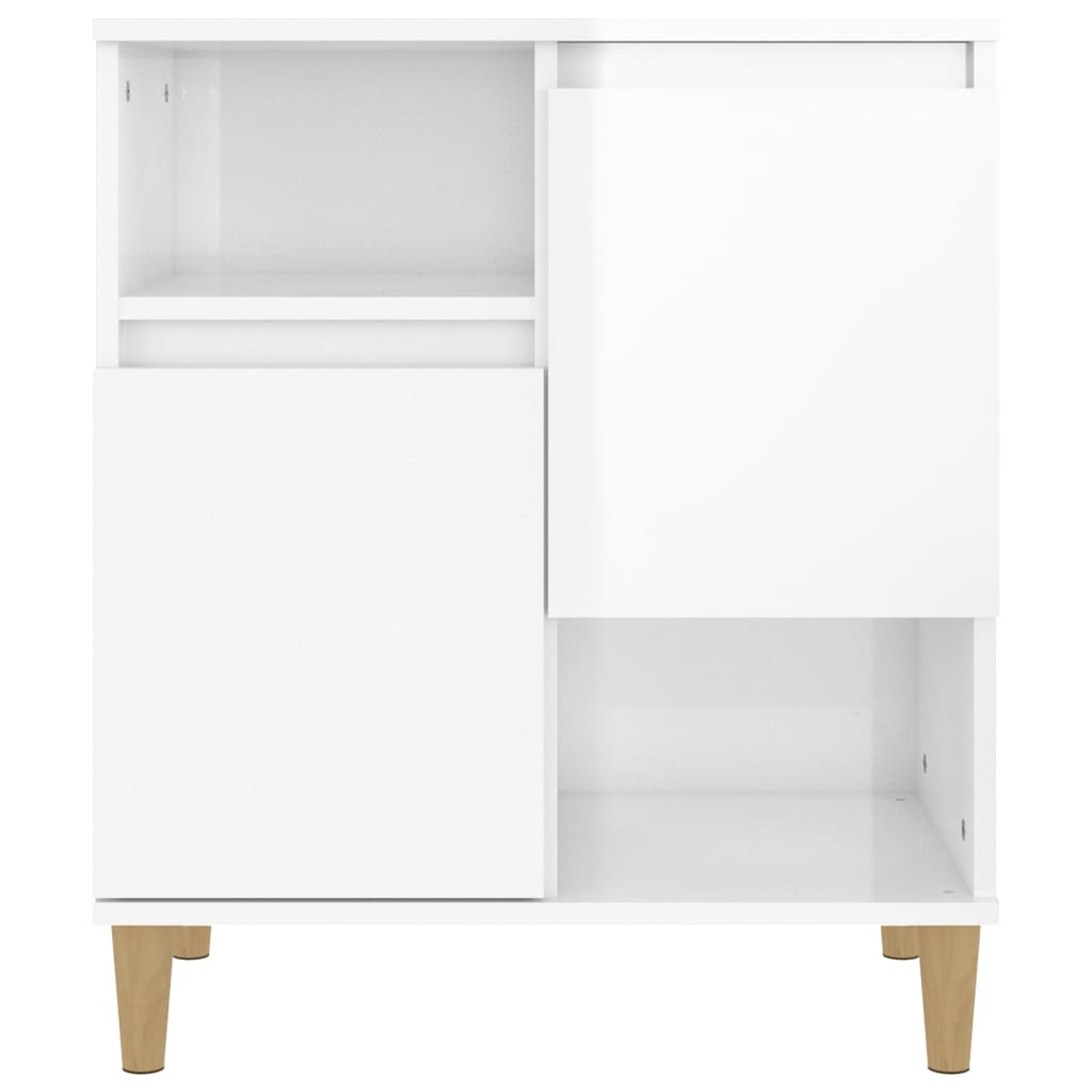 Buffets 3 pcs blanc brillant 60x35x70 cm bois d'ingénierie