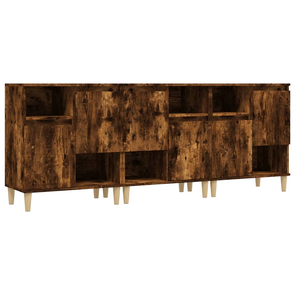 Sideboards 3 Stück Räuchereiche 60x35x70 cm Holzwerkstoff