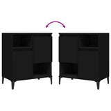 Buffets 3 pcs noir 60x35x70 cm bois d'ingénierie