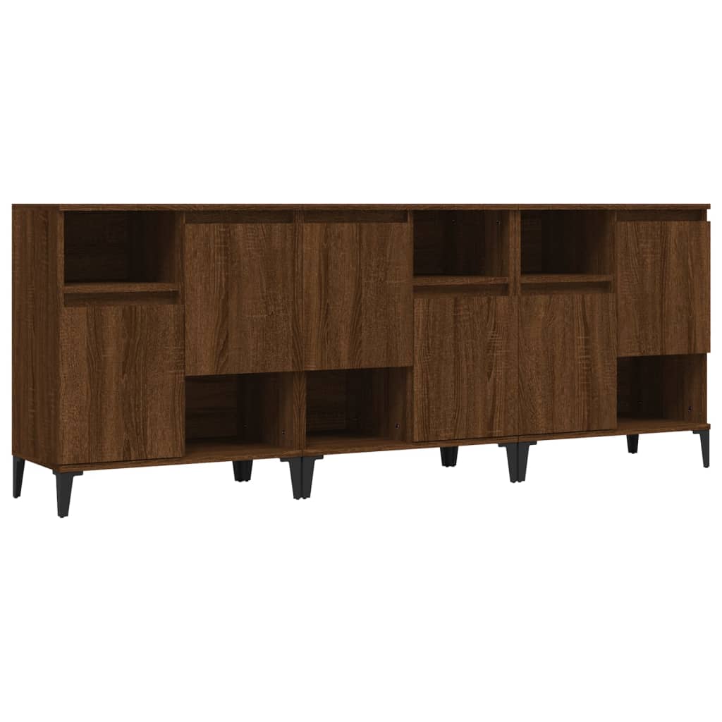 Buffets 3 pcs chêne marron 60x35x70 cm bois d'ingénierie