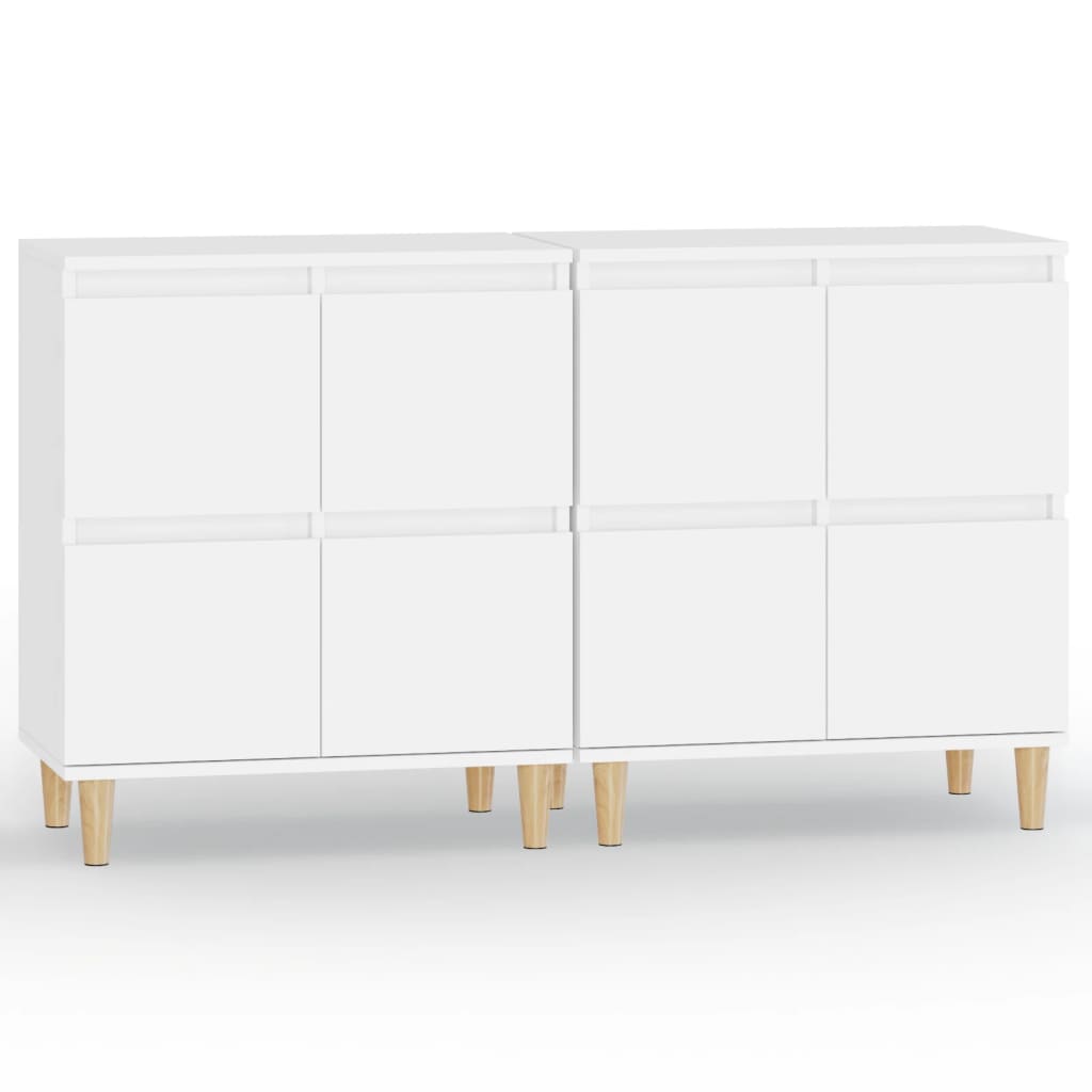 Buffets 2 pcs blanc 60x35x70 cm bois d'ingénierie