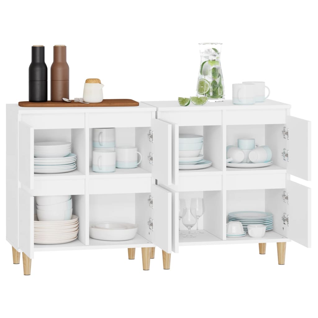 Buffets 2 pcs blanc 60x35x70 cm bois d'ingénierie