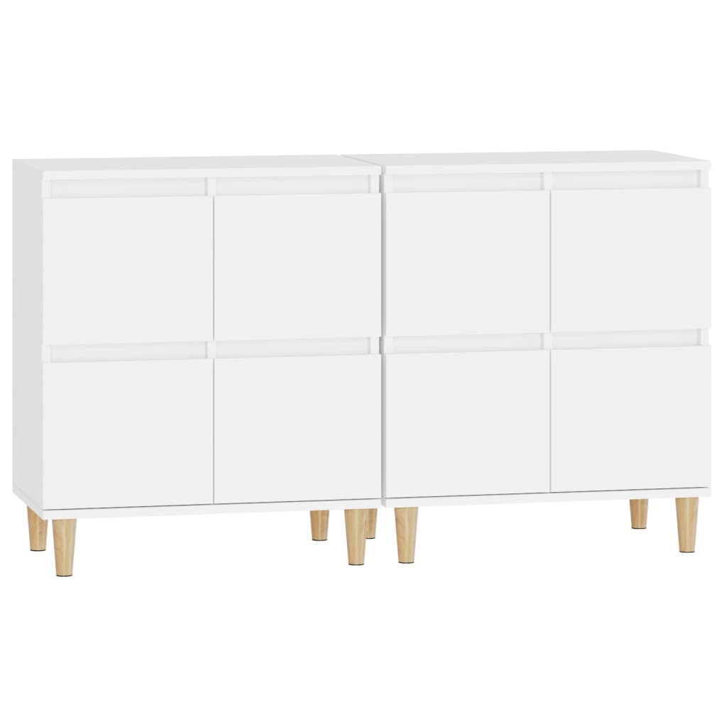 Buffets 2 pcs blanc 60x35x70 cm bois d'ingénierie