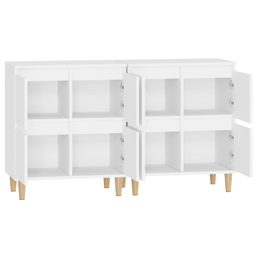 Sideboards 2 pcs white 60x35x70 cm engineered wood