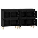 Buffets 2 pcs noir 60x35x70 cm bois d'ingénierie