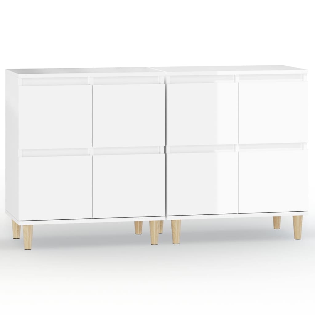 Sideboards 2 Stück glänzend weiß 60x35x70 cm Holzwerkstoff