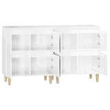 Buffets 2 pcs blanc brillant 60x35x70 cm bois d'ingénierie