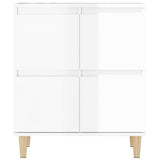 Buffets 2 pcs blanc brillant 60x35x70 cm bois d'ingénierie