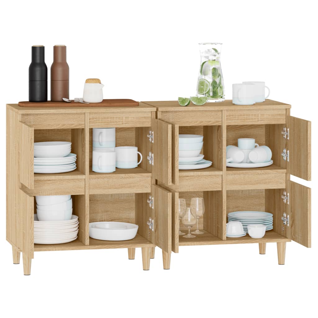 Buffets 2 pcs chêne sonoma 60x35x70 cm bois d'ingénierie