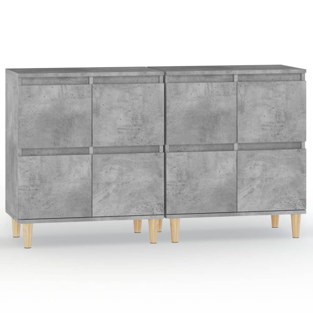 Sideboards 2 Stück betongrau 60x35x70 cm Holzwerkstoff