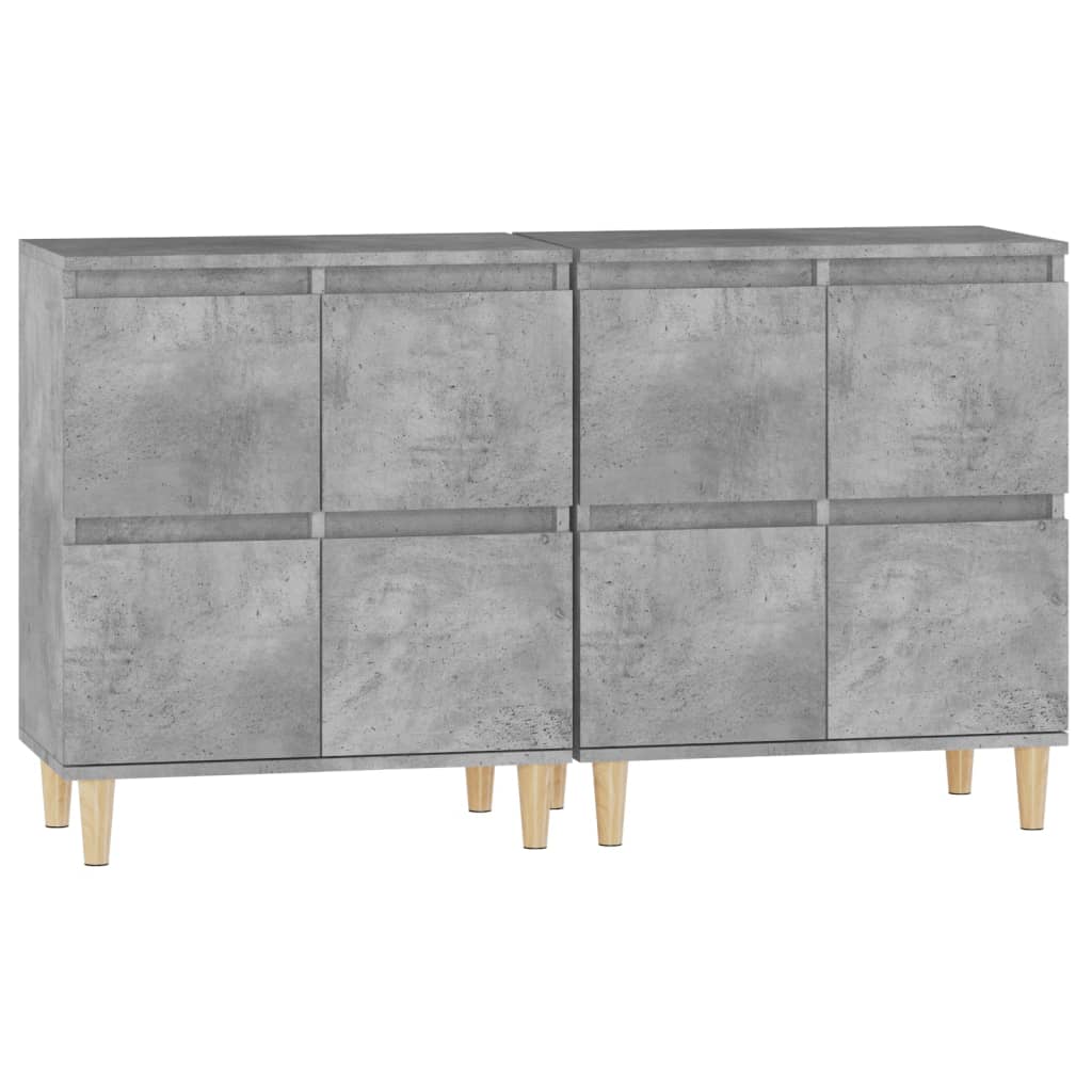 Buffets 2 pcs gris béton 60x35x70 cm bois d'ingénierie