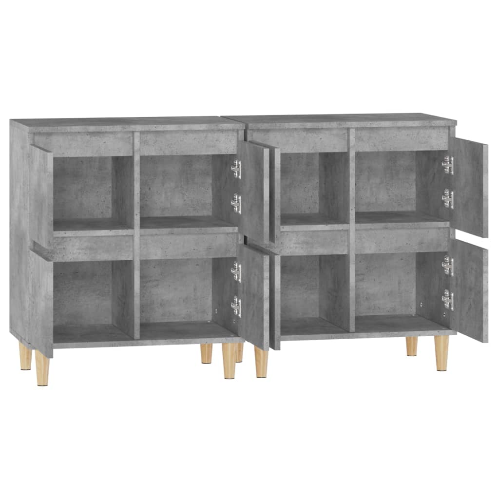 Sideboards 2 Stück betongrau 60x35x70 cm Holzwerkstoff