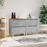 Buffets 2 pcs gris béton 60x35x70 cm bois d'ingénierie