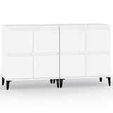 Buffets 2 pcs blanc 60x35x70 cm bois d'ingénierie