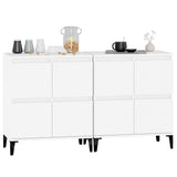 Buffets 2 pcs blanc 60x35x70 cm bois d'ingénierie