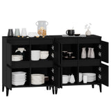 Buffets 2 pcs noir 60x35x70 cm bois d'ingénierie