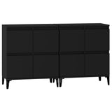 Buffets 2 pcs noir 60x35x70 cm bois d'ingénierie