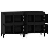 Buffets 2 pcs noir 60x35x70 cm bois d'ingénierie