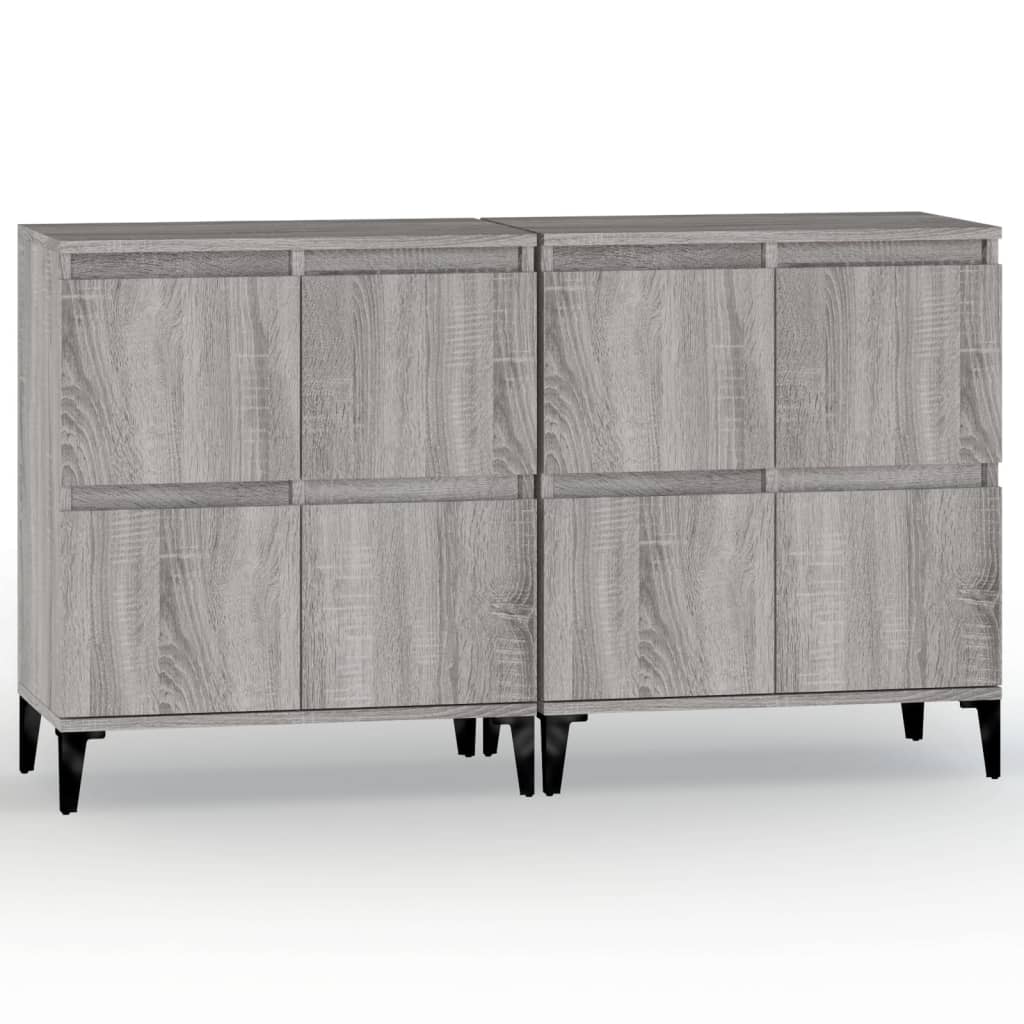 Sideboards 2 pcs sonoma gray 60x35x70 cm engineered wood