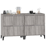 Sideboards 2 pcs sonoma gray 60x35x70 cm engineered wood