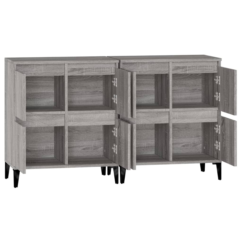 Sideboards 2 pcs sonoma gray 60x35x70 cm engineered wood