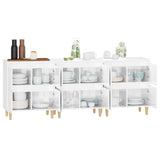 Buffets 3 pcs blanc brillant 60x35x70 cm bois d'ingénierie