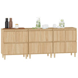 Buffets 3 pcs chêne sonoma 60x35x70 cm bois d'ingénierie