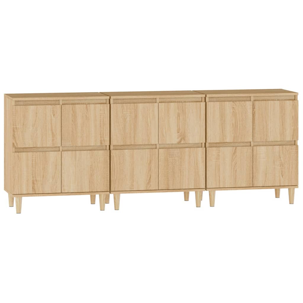 Buffets 3 pcs chêne sonoma 60x35x70 cm bois d'ingénierie