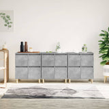 Buffets 3 pcs gris béton 60x35x70 cm bois d'ingénierie