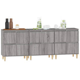 Buffets 3 pcs sonoma gris 60x35x70 cm bois d'ingénierie