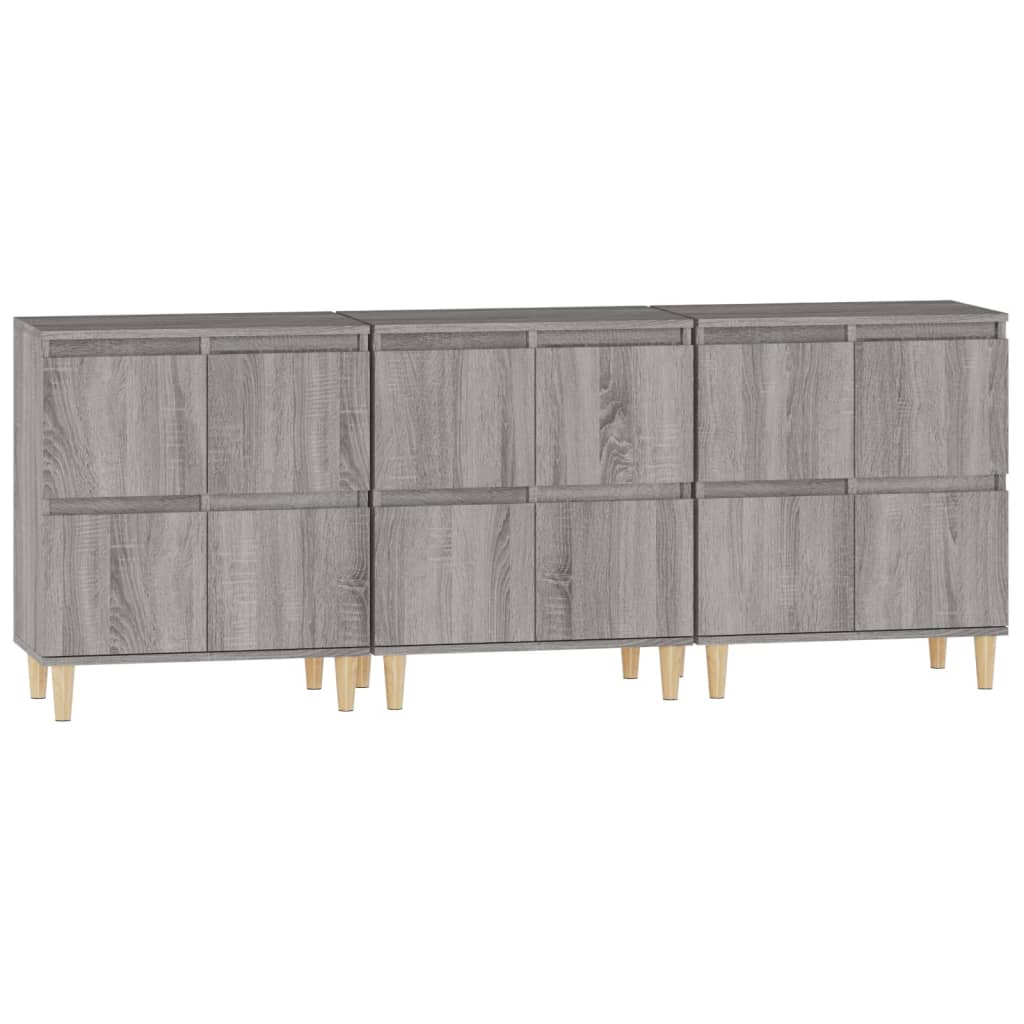 Buffets 3 pcs sonoma gris 60x35x70 cm bois d'ingénierie