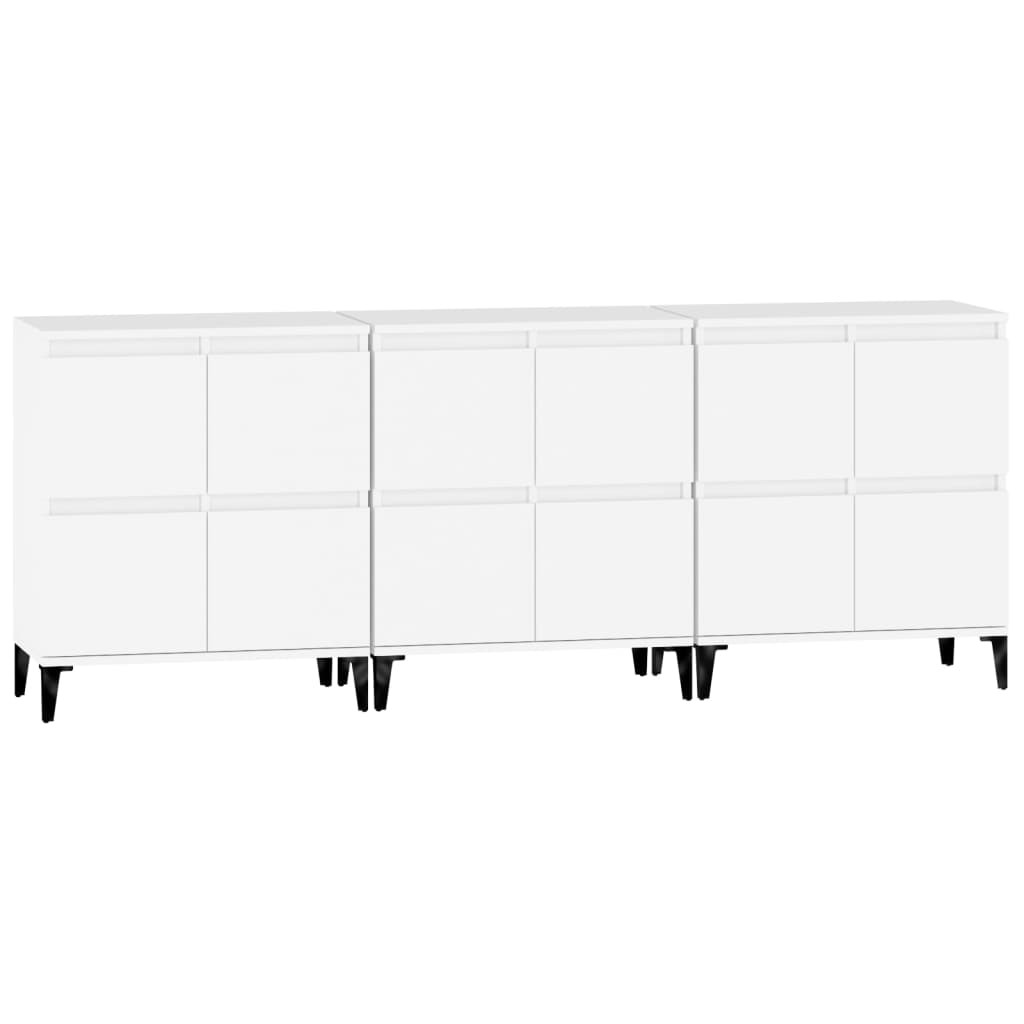 Buffets 3 pcs blanc 60x35x70 cm bois d'ingénierie