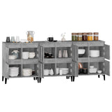 Buffets 3 pcs gris béton 60x35x70 cm bois d'ingénierie