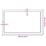 Table top 100x60x(2-6) cm solid untreated oak wood