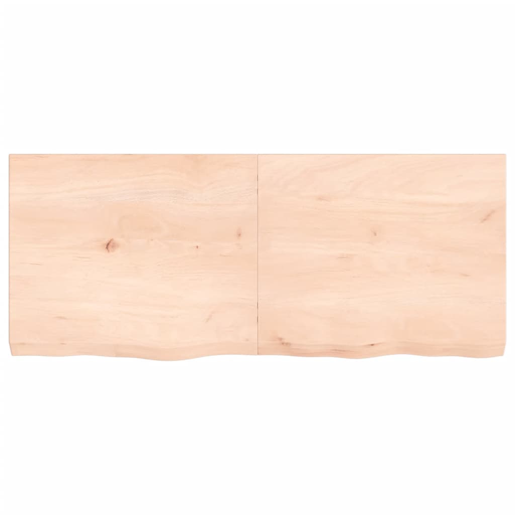 Table top 120x50x(2-6) cm solid untreated oak wood