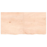 Table top 120x60x(2-4) cm solid untreated oak wood