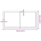 Table top 120x60x(2-4) cm solid untreated oak wood