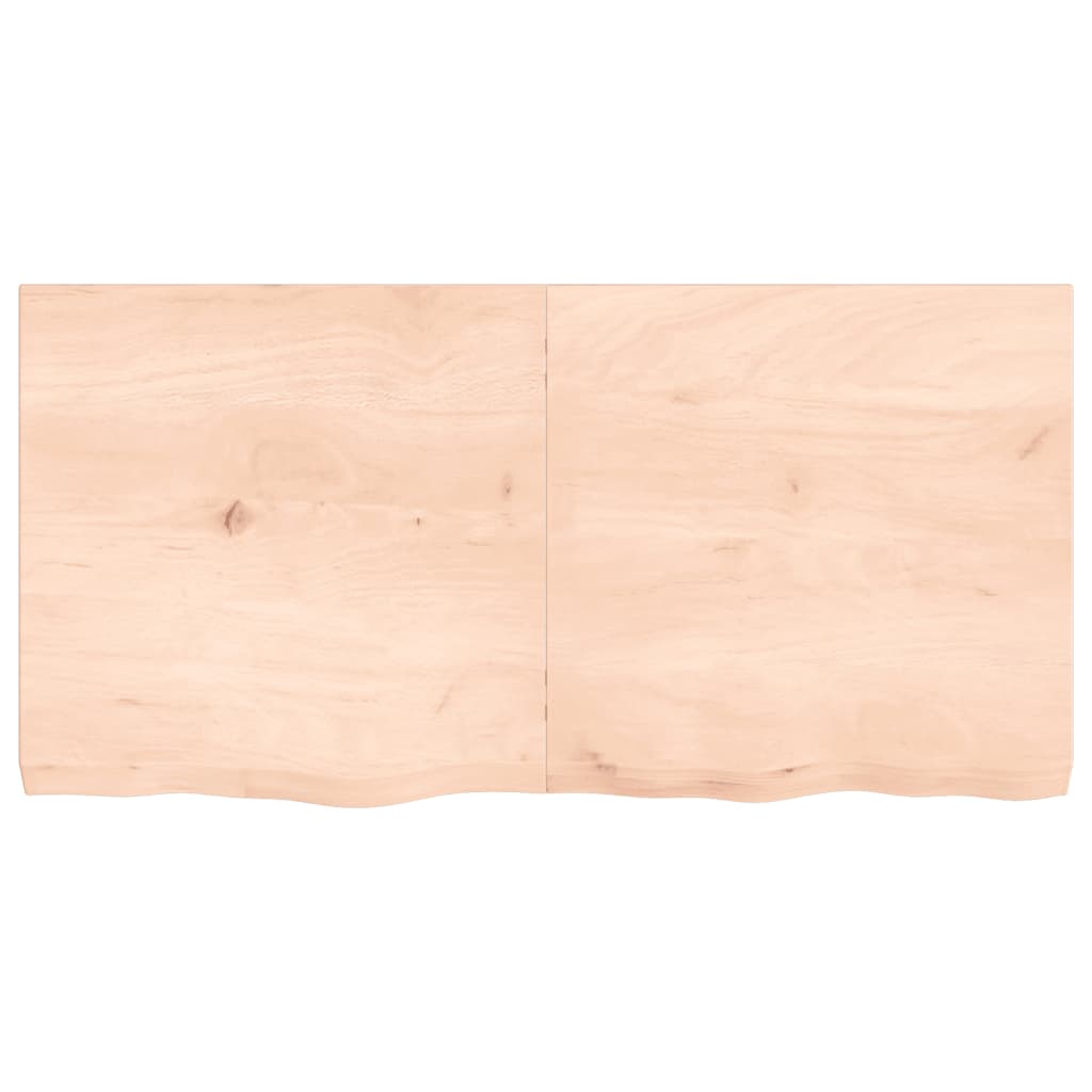 Table top 120x60x(2-6) cm solid untreated oak wood