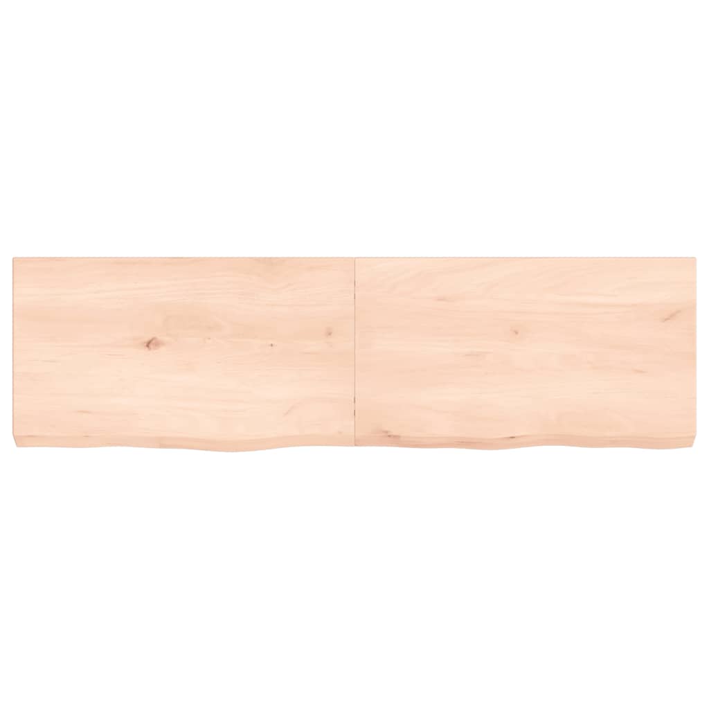 Table top 140x40x(2-6) cm solid untreated oak wood