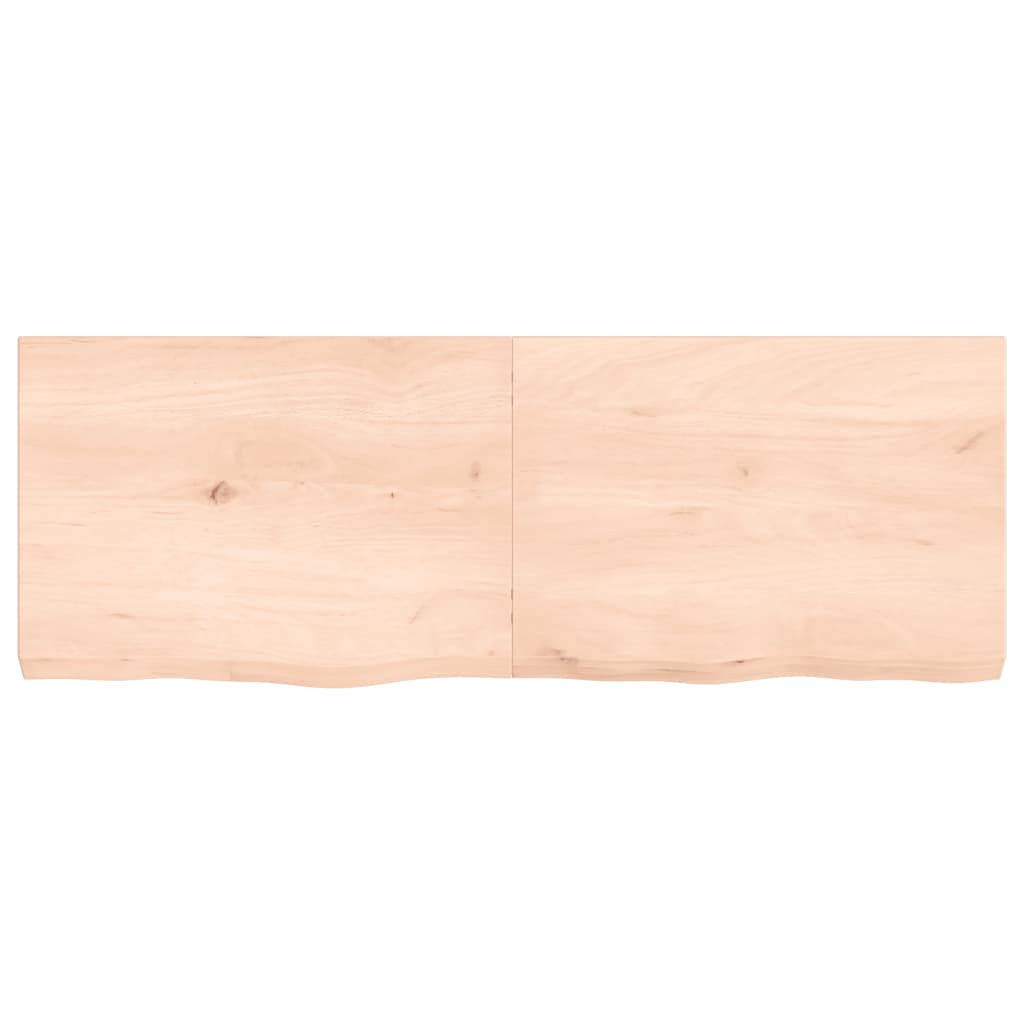 Table top 140x50x(2-6) cm solid untreated oak wood